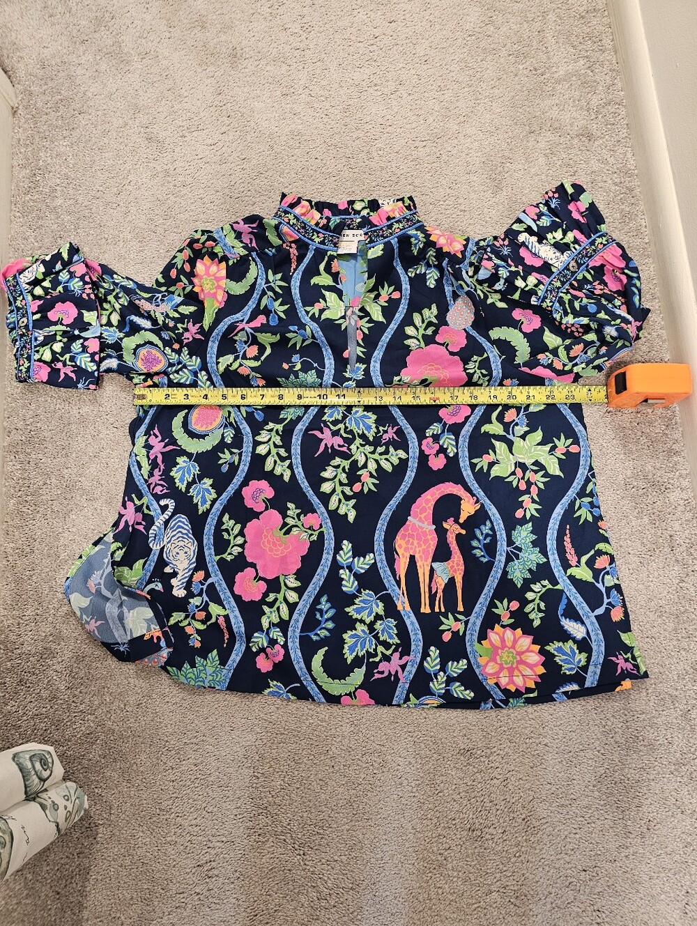 Gretchen Scott Designs Blouse with Neon Pink & Lime Flora - Picture 8 of 8
